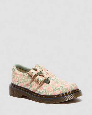 Junior 8053 Floral Leather Mary Jane Shoes