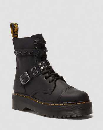 Jadon Spike leather platform boots