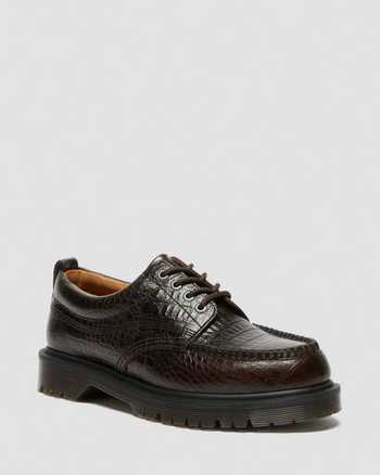 Lowell Crocodile Analine Leather Moc Toe Shoes