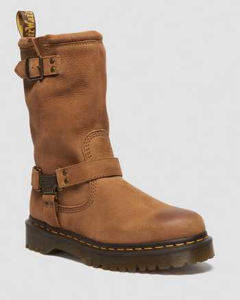 Anistone Hi Tumbled Nubuck biker boots